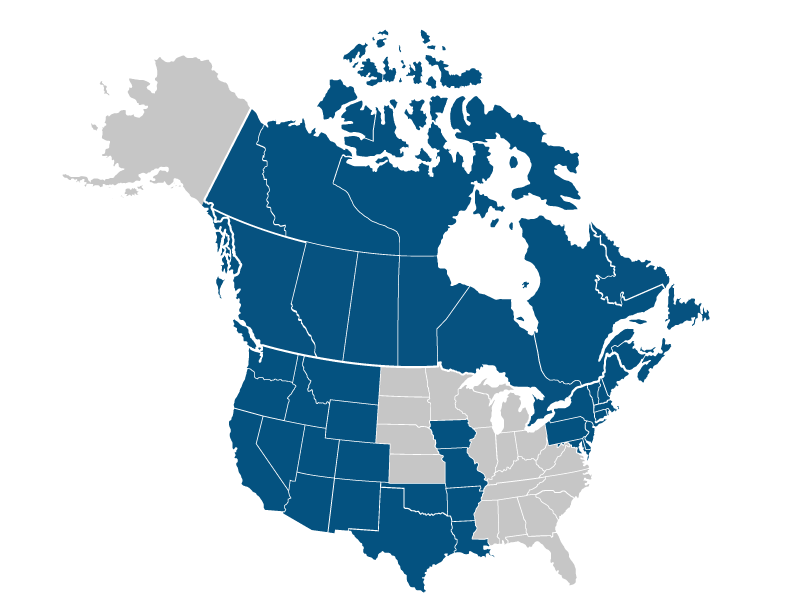 Northeast, West and Canada