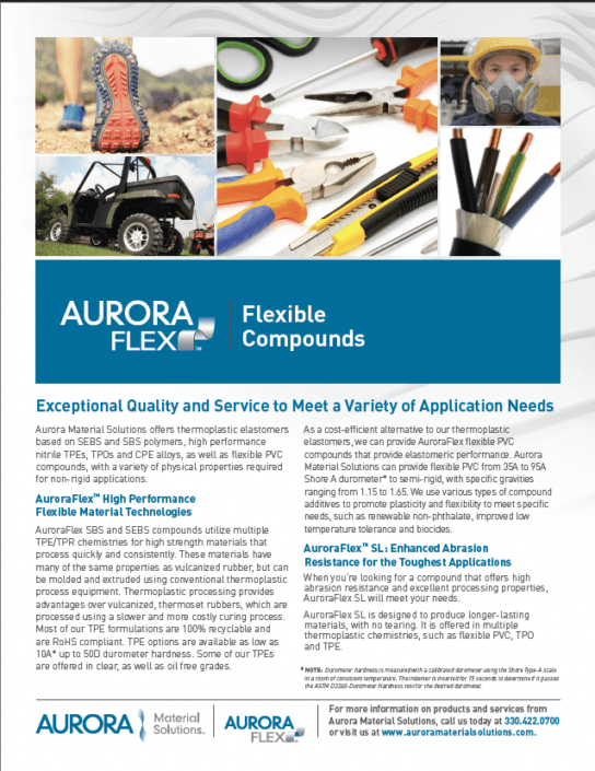 AuroraFlex Flexible Polymer Compounds Thank You | Aurora Material Solutions